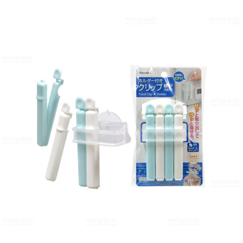 Set 4 kẹp miệng túi cỡ S (kèm giá đựng) nội địa Nhật Bản