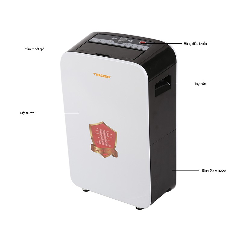 [Trả góp 0%]Máy hút ẩm dân dụng Tiross TS886 (12 lít/ngày)