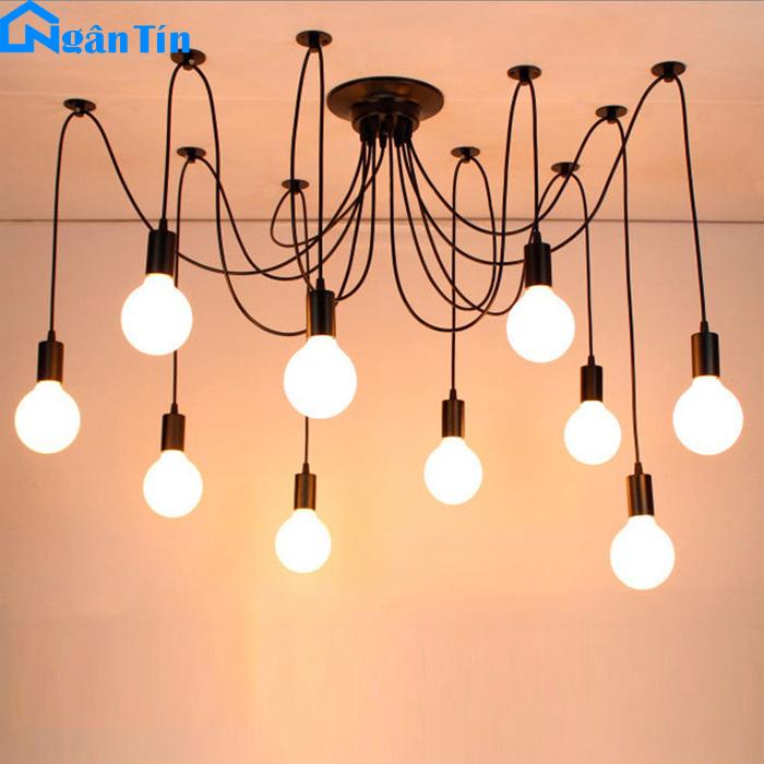 Bộ dây đèn thả trần kiểu nhện trang trí nhà quán cà phê THCN136 Ngân Tín (Sử dụng chung một đế)