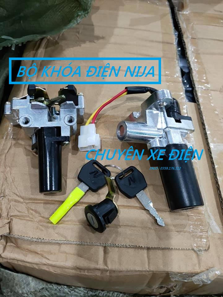 Ổ KHÓA BỘ XE ĐIỆN NIJA  < 1 BỘ >