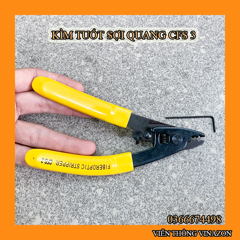 Kìm tuốt sợi quang 3 lỗ vàng