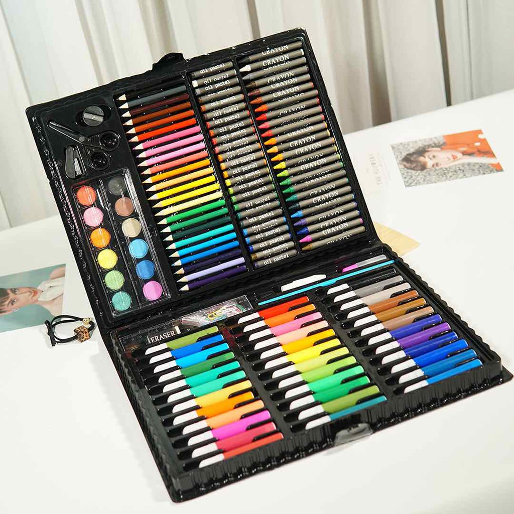 Hộp Bút Màu 150 Chi Tiết Cho Bé Vẽ Hội Hoạ Giúp Kích Thích Thị Giác ( hàng loại 1)