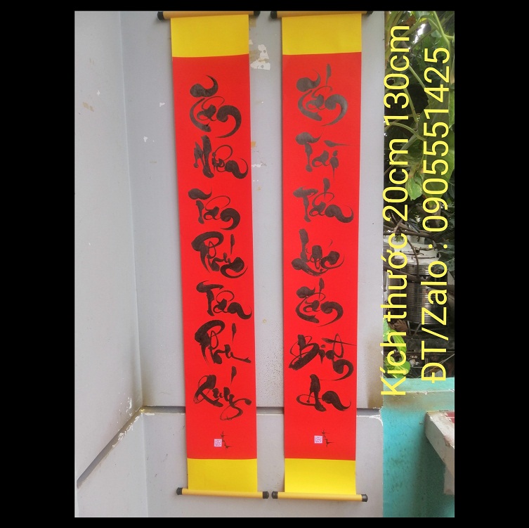 Câu đối tết. Câu đối thư pháp trang trí tết .
