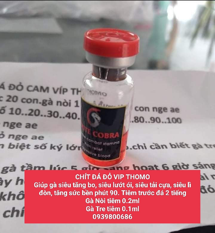 đá đỏ vip, chai 1cc (1ml)