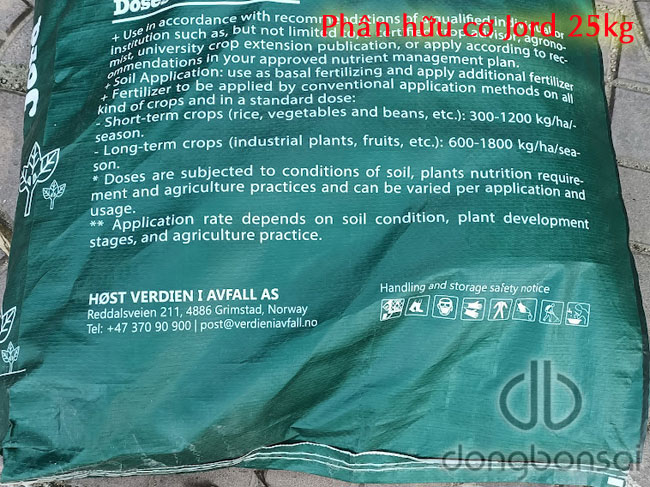 Phân hữu cơ Jord 25kg