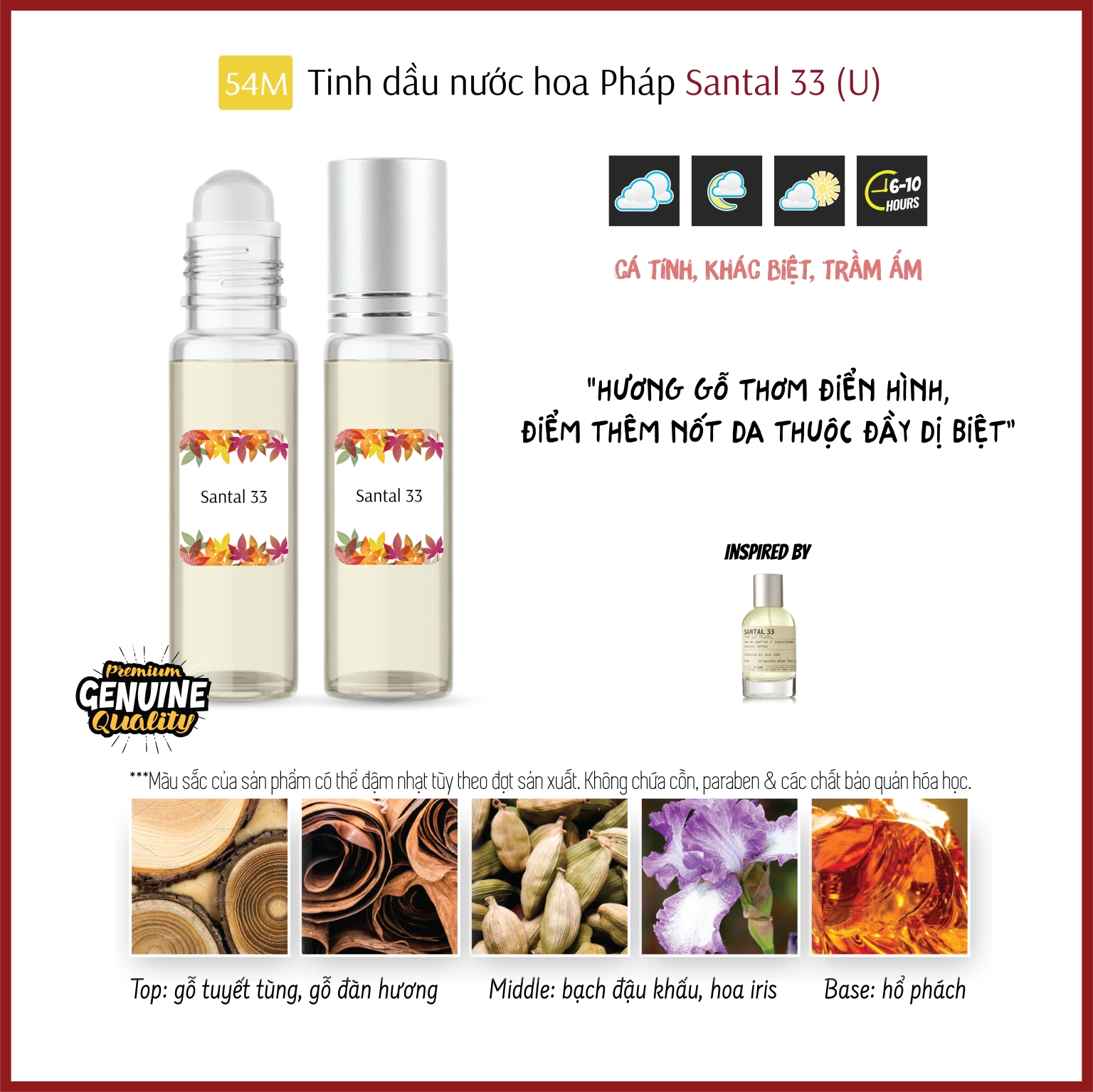 Santal 33 Tinh dầu nươc hoa Pháp