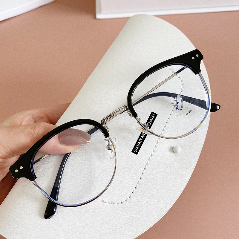 Kính cận thời trang Unisex mắt kính không độ bảo vệ mắt chống tia UV, kính mắt giả cận dành cho nam và nữ, kính gọng cận có thể lắp được tròng cận PK048