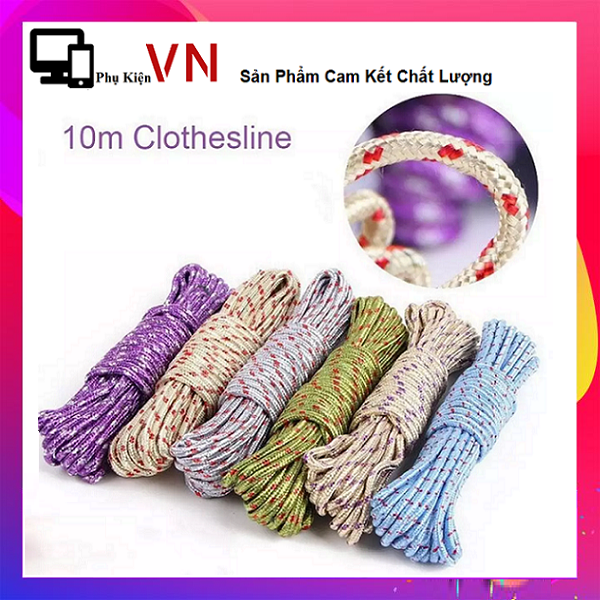 ⚡ Siêu Bền ⚡ Cuộn Dây Dù 7 Lõi Dài 10m Chắc Chắn - Cuộn Dây Phơi, Dây Buộc Màn Bọc Vải 10m (Màu Sắc Ngẫu Nhiên)