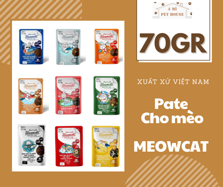 Pate Meowcat cho mèo gói 70g thức ăn ướt cho mèo