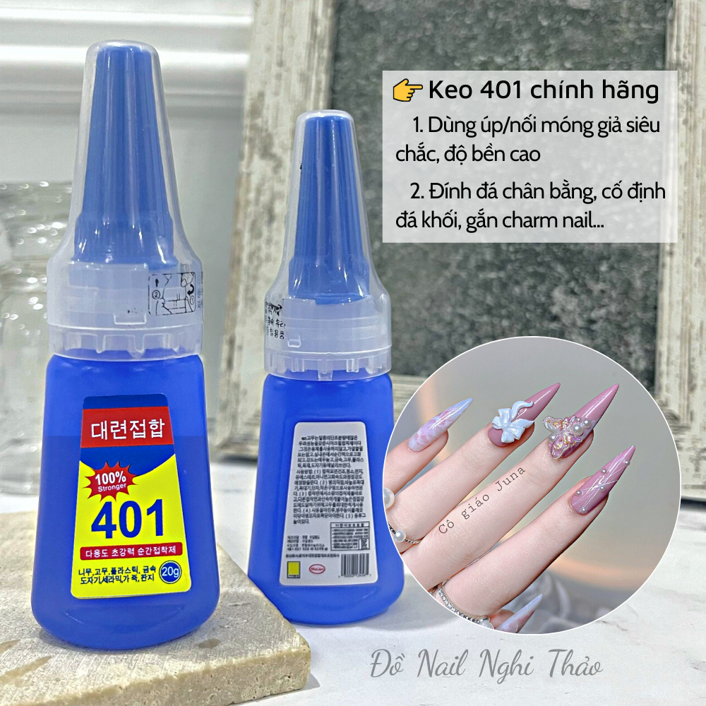 Keo 401 chính hãng  gắn móng siêu chắc 20g