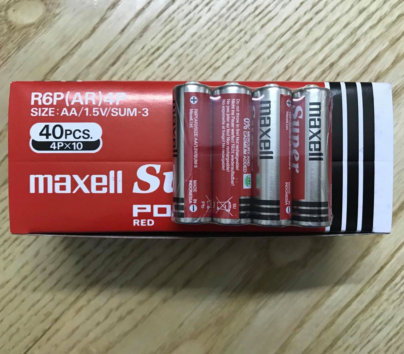 Combo 4 Pin AA MAXELL Đỏ Hàng chính hãng