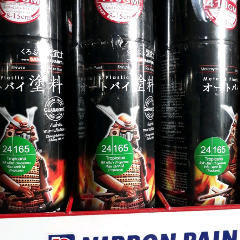 Sơn samurai xanh lá - Chai sơn màu xanh lá 165 sơn xịt samurai