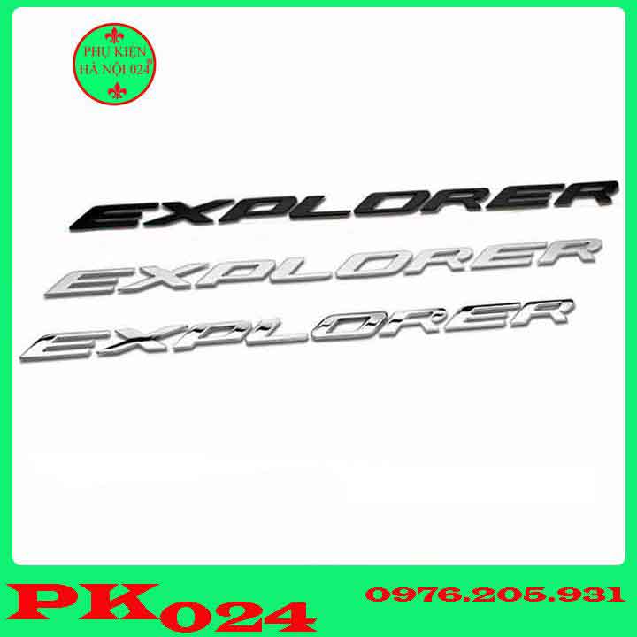 Tem dán capo, logo chữ nổi dán capo 3d cho các loại xe - explorer