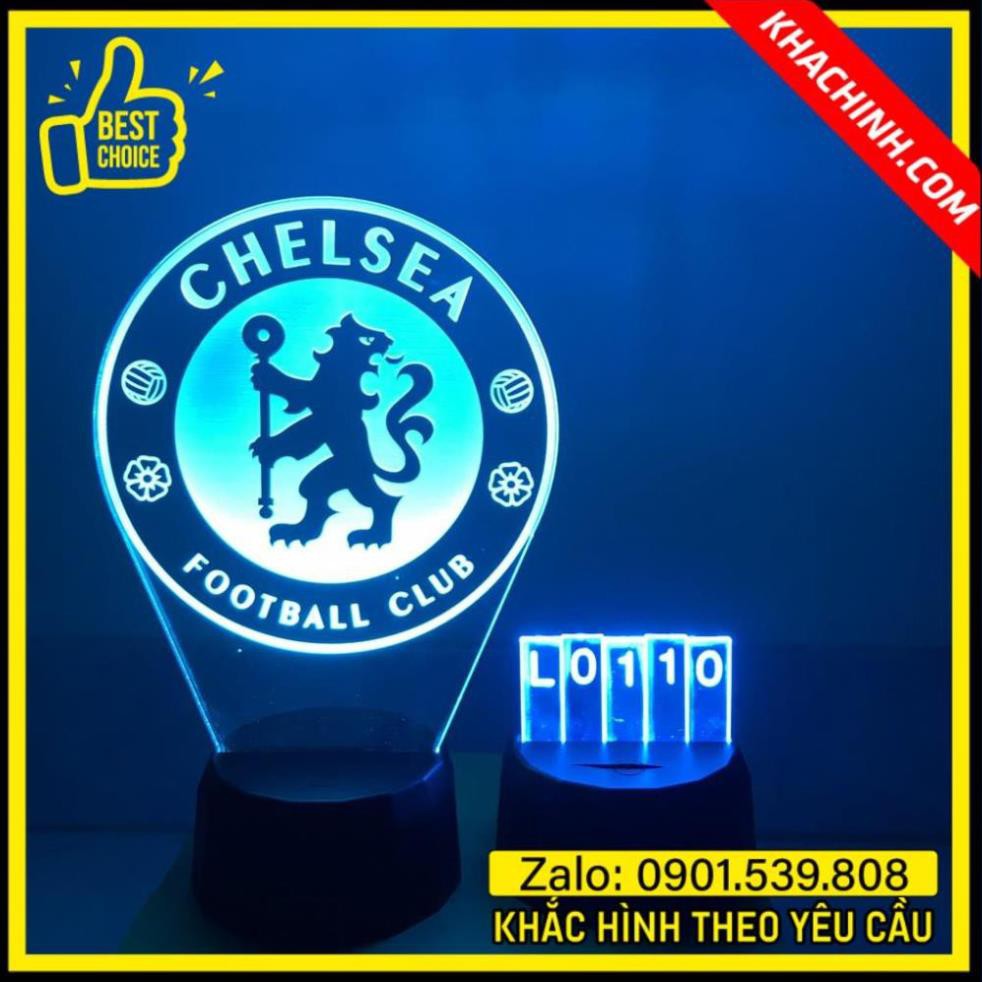 Đèn thờ led 16 màu hình clb chelsea, đèn để bàn trang trí, quà tặng,thiết kế và khắc hình kích thước theo yêu cầu - nhận làm đèn theo yêu cầu