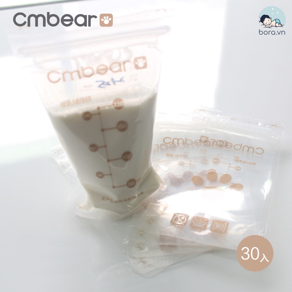 Túi trữ sữa CmBear 220ml, hộp 30 túi