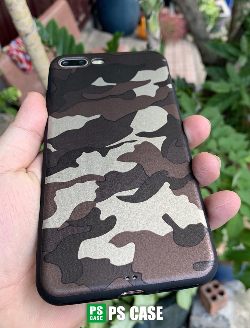 (Màu nâu) Ốp lưng camo iPhone 7 Plus / iPhone 8 Plus dẻo toàn phần - PS Case phân phối