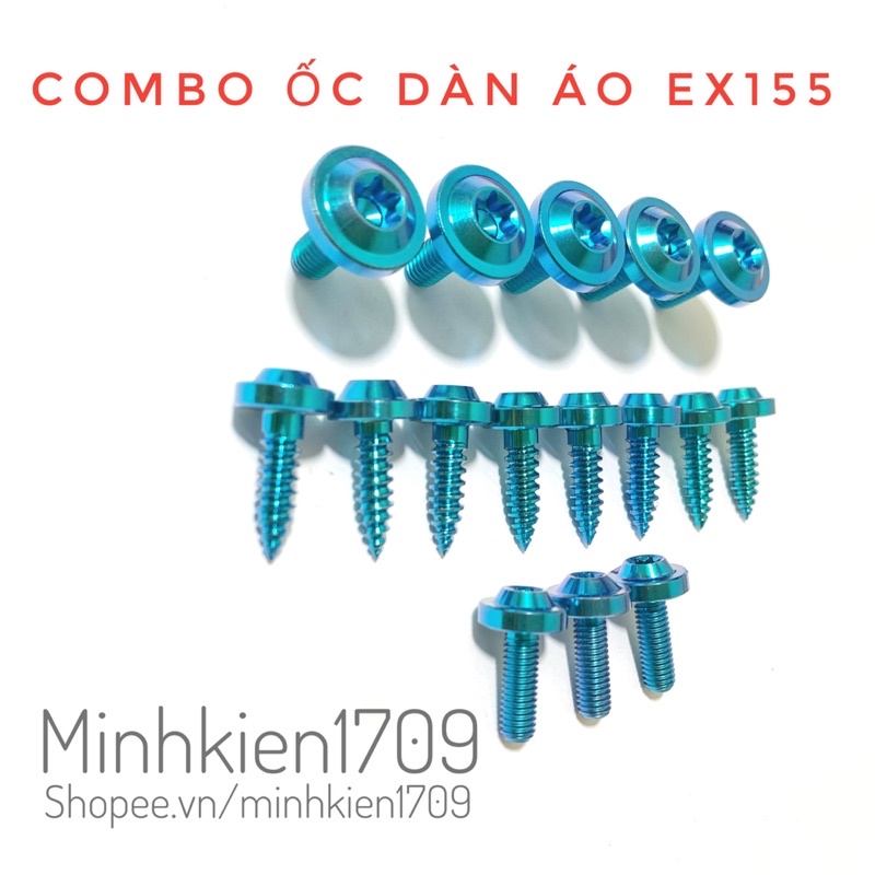 (GR5 XỊN) Combo full ốc titan dàn áo xe Exciter 155 VVA