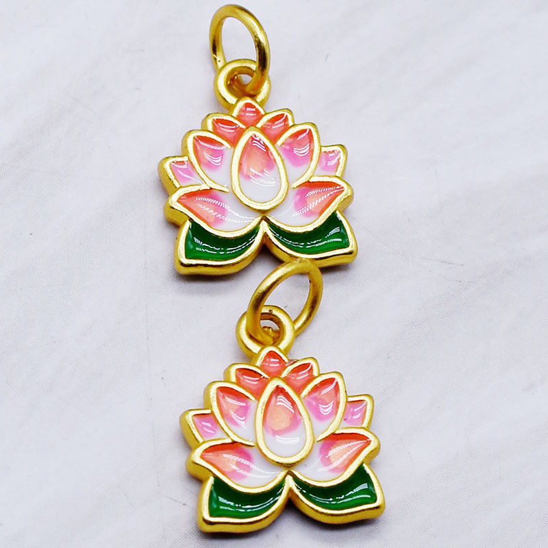 Charm hoa sen treo màu hồng - KL188