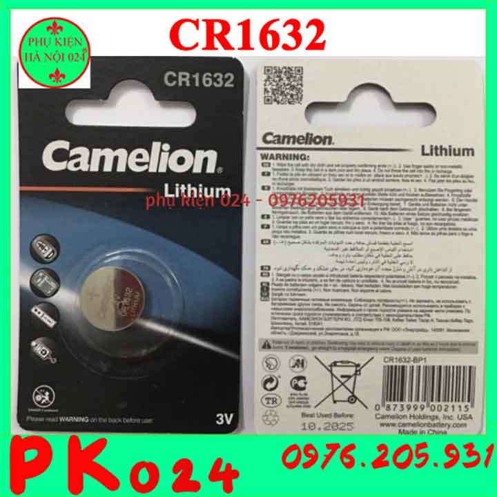 Pin camelion cr1632 3v cao cấp chất lượng tốt