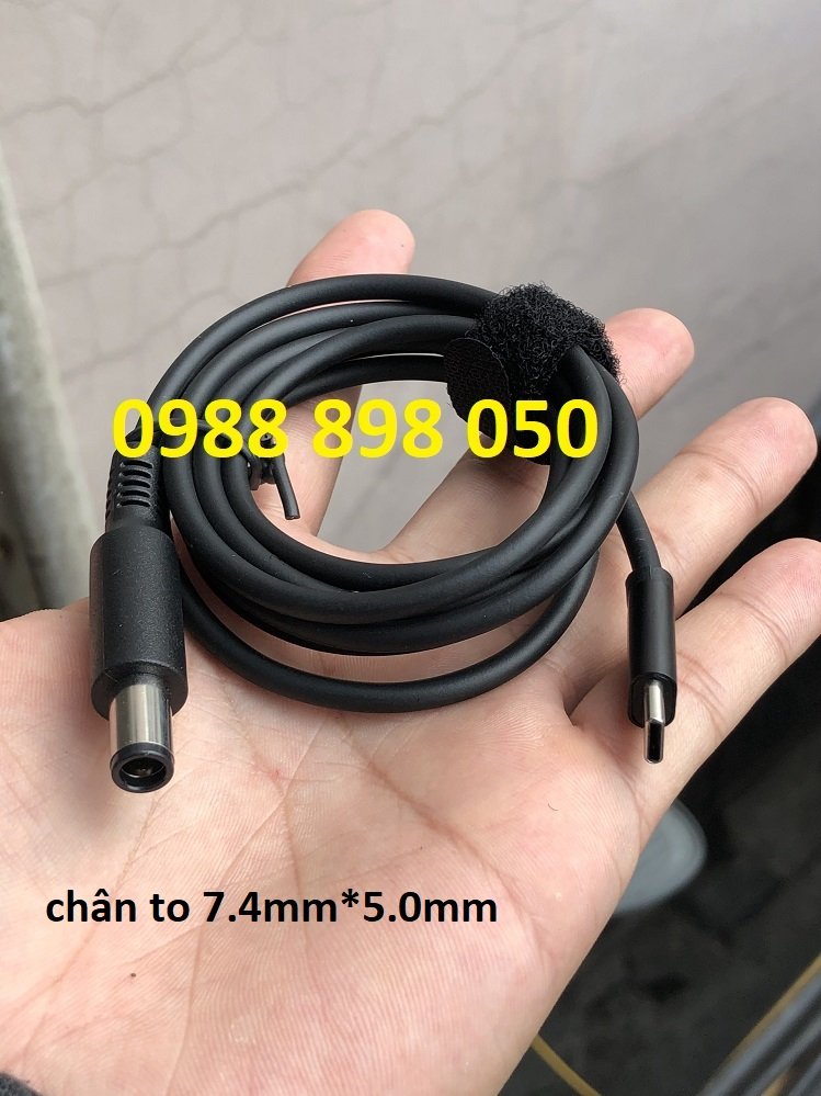 Bộ cáp chuyển đổi chân cắm usb type c sang sạc dell chân nhỏ 4.5*3.0mm