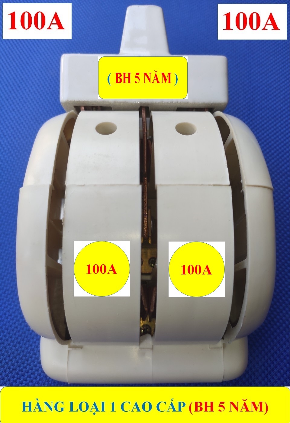 CẦU DAO ĐẢO SỨ 100A 3 PHA ĐẢO 2 CHIỀU (BH 5 NĂM) + Cực ĐỒNG TO đúc 100% HÀNG LOẠI 1 Cao Cấp (bộ 1 sản phẩm)
