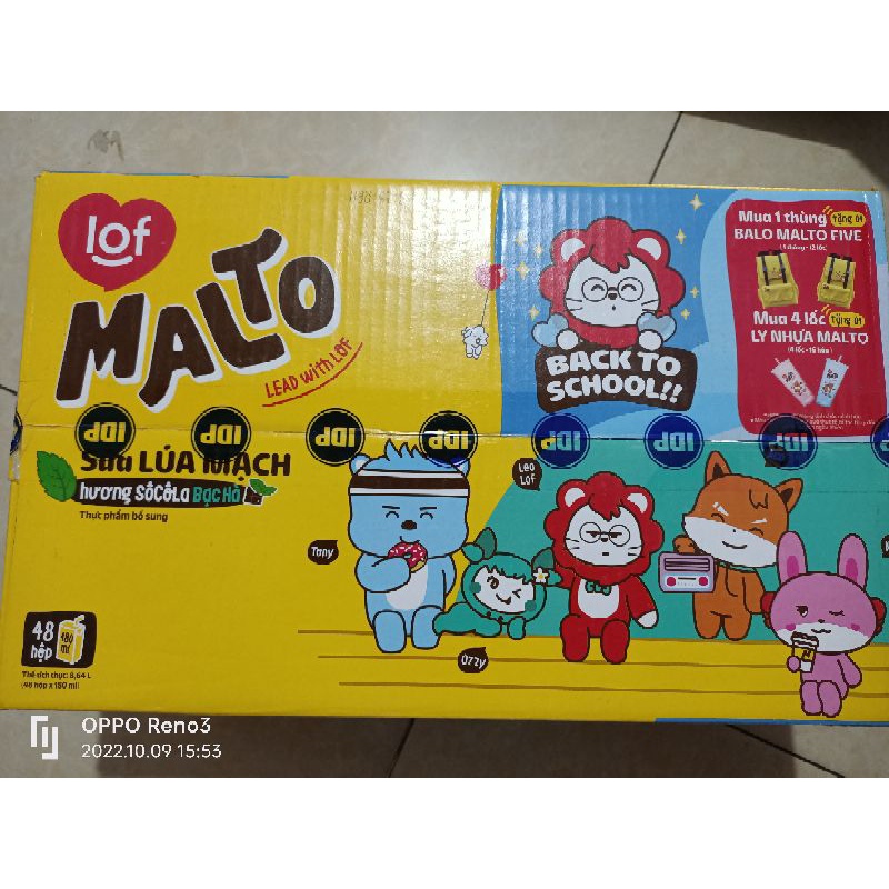 Sữa socola/socola bạc hà MALTO