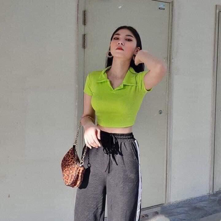 Áo croptop nữ cổ bẻ thời trang cao cấp XIXO