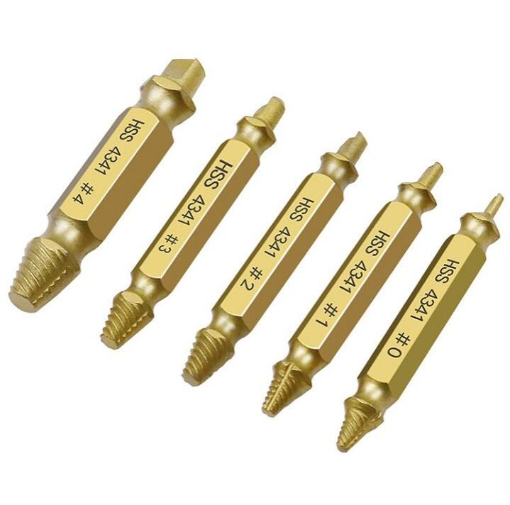 Box of 5 Noses. Drill Bit. Titan Gold Type, Used to Remove Broken Nails, Nails with Heads, Nails with Heads. Th 474