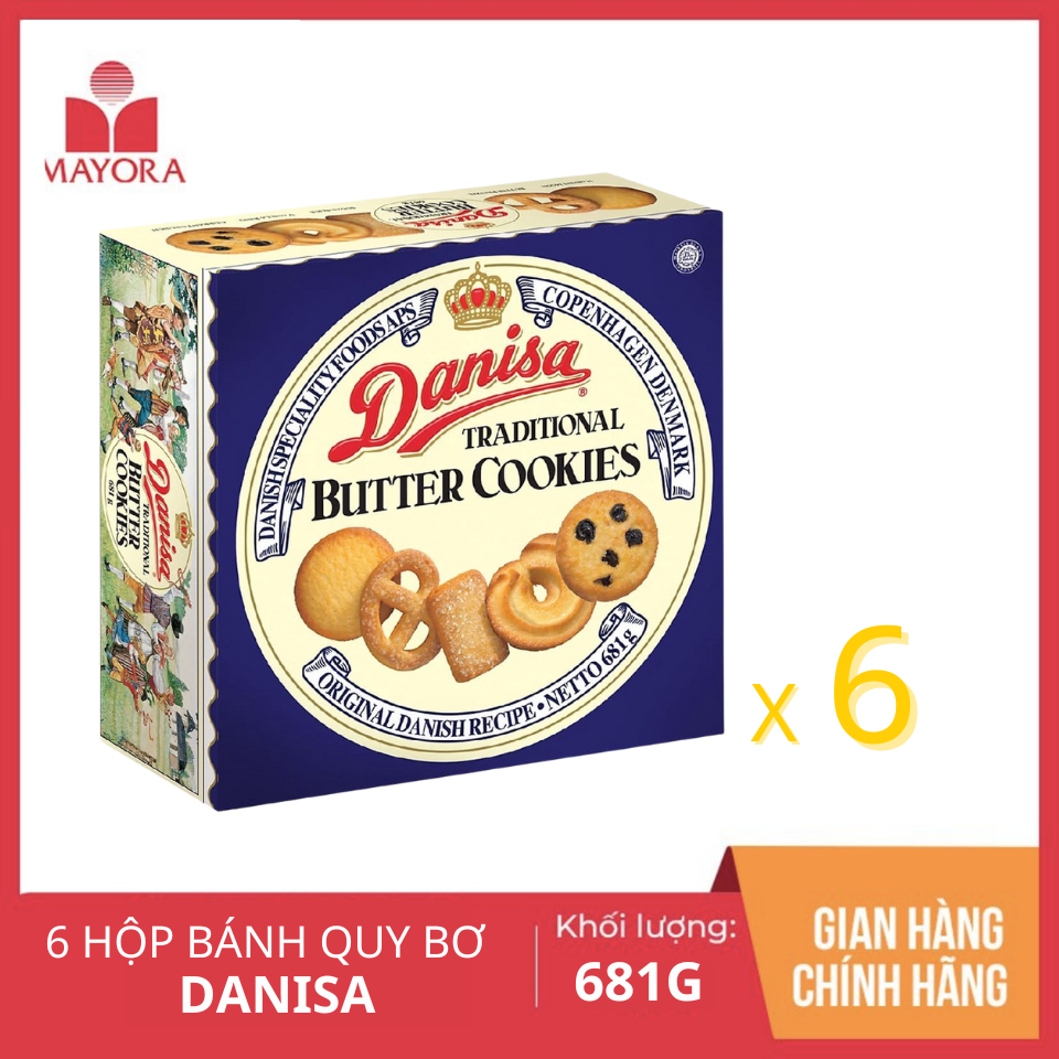 [NEW] COMBO 6 HỘP BÁNH QUY BƠ DANISA 681G
