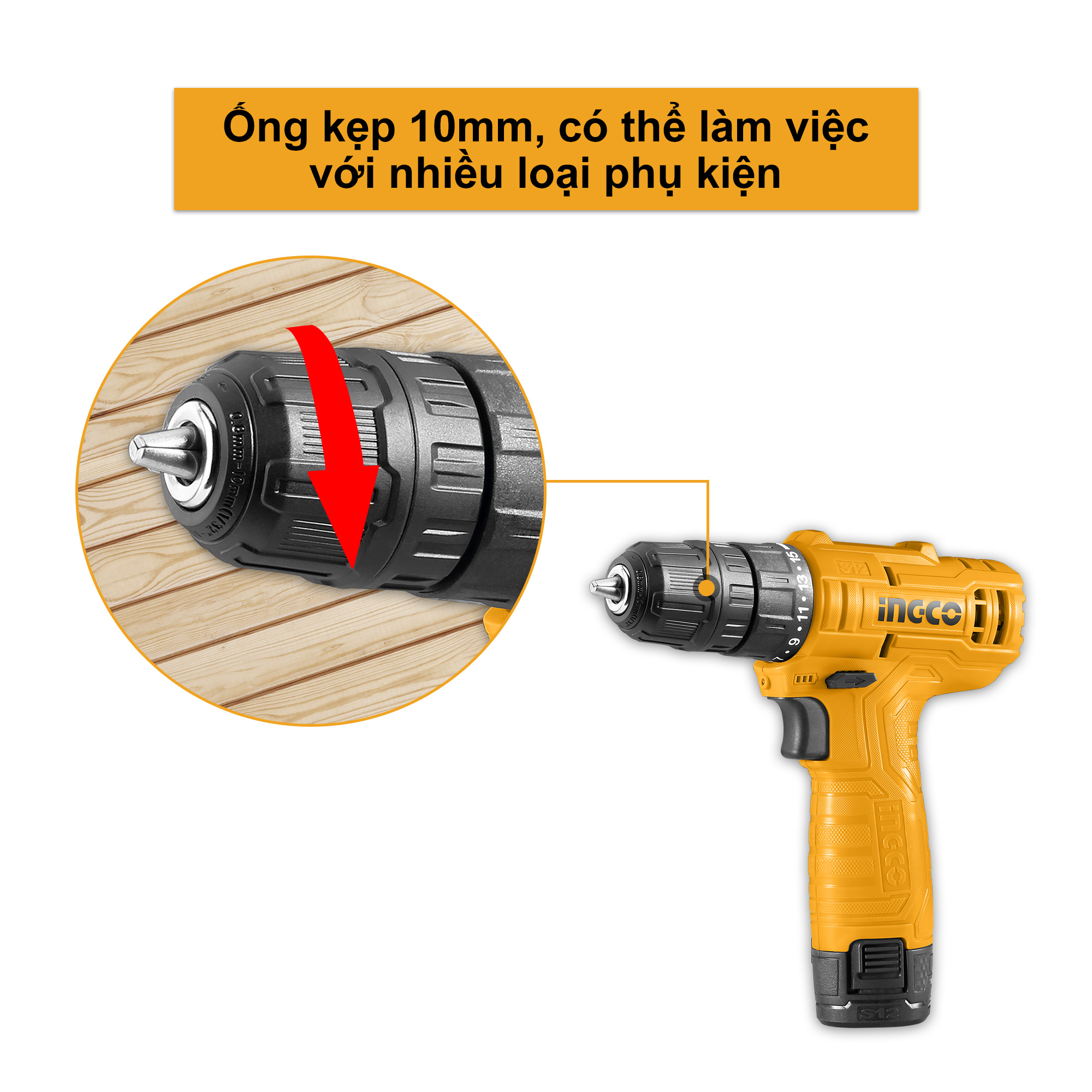 Máy khoan pin dùng pin Lithium 12V INGCO CDLI12415