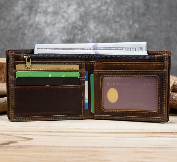 Ví Bóp Nam Da Bò Sáp Thật Cao Cấp Công Nghệ Chống TRộm RFID - Đồ Da Kingshop