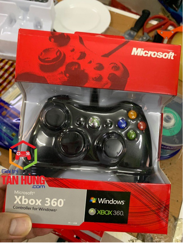 Tay cầm có dây Xbox 360 Đen dùng cho PC