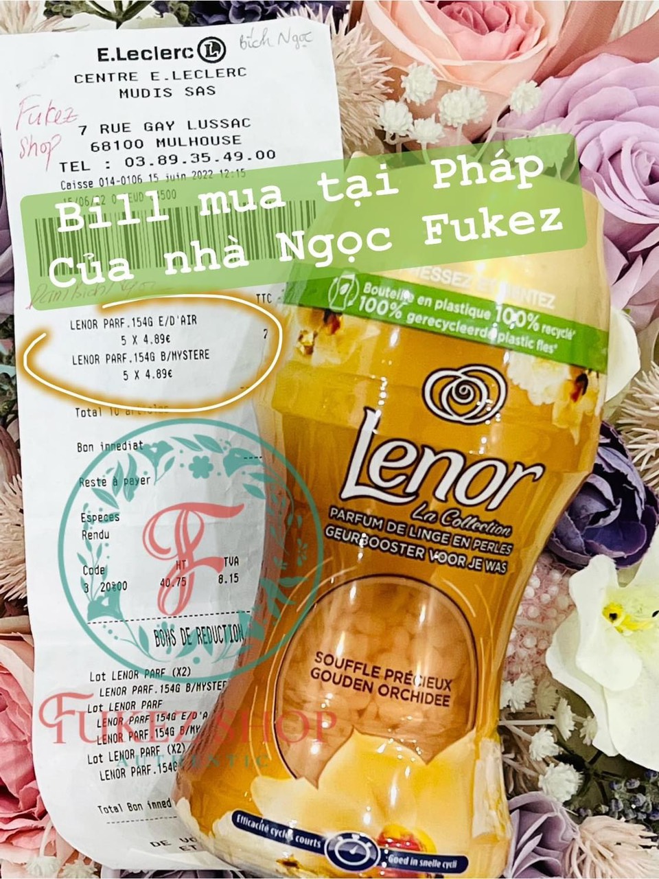 Viên xả vải khô Lenor 154G - Bill Pháp