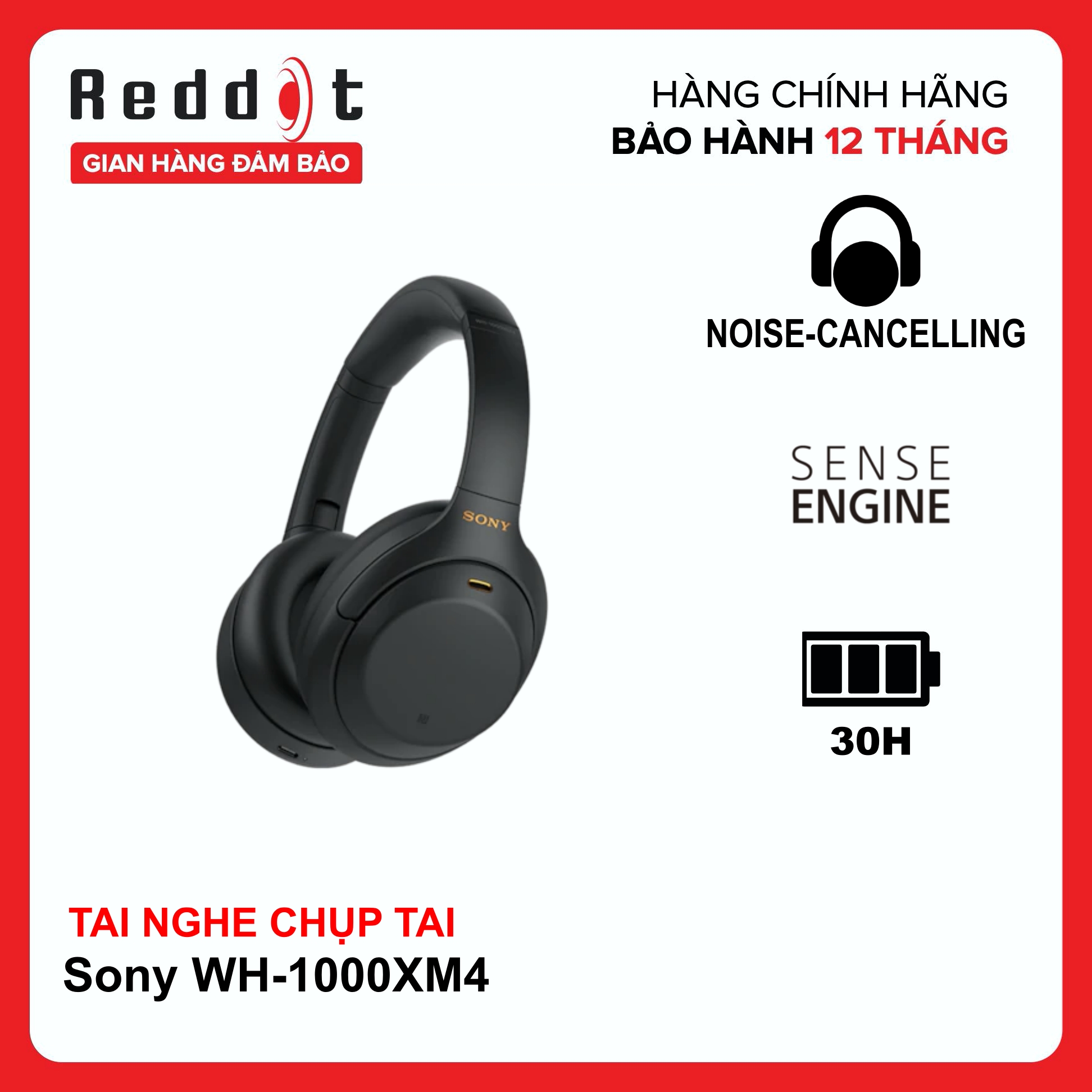 Tai Nghe Bluetooth Chụp Tai Sony WH-1000XM4 Hi-Res Noise Canceling