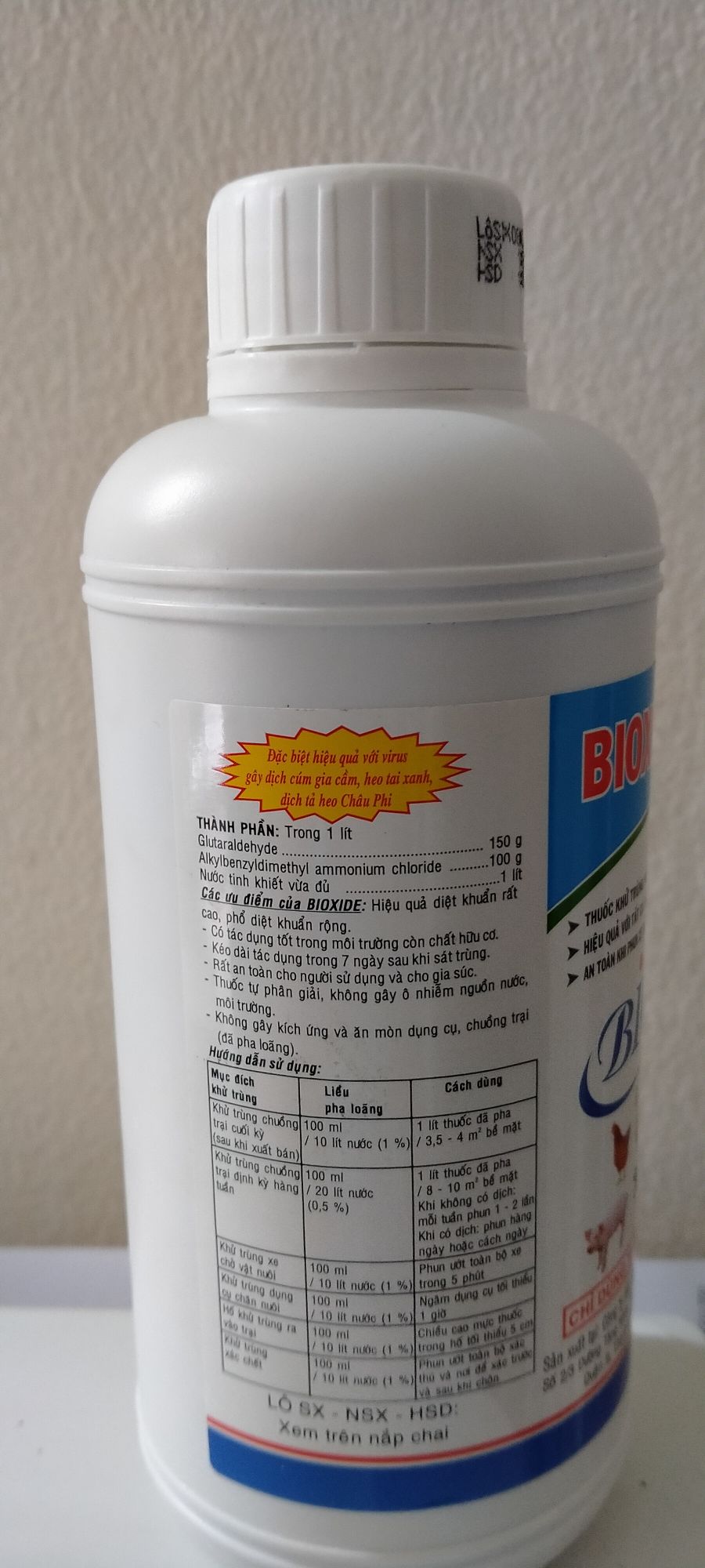sát trùng chuồng trại chăn nuôi bioxide 500ml