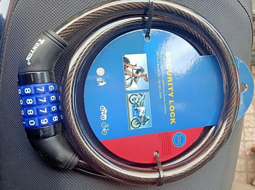 Khoá dây xe đạp TONYON, khóa xe đạp mã 4 số loại tốt