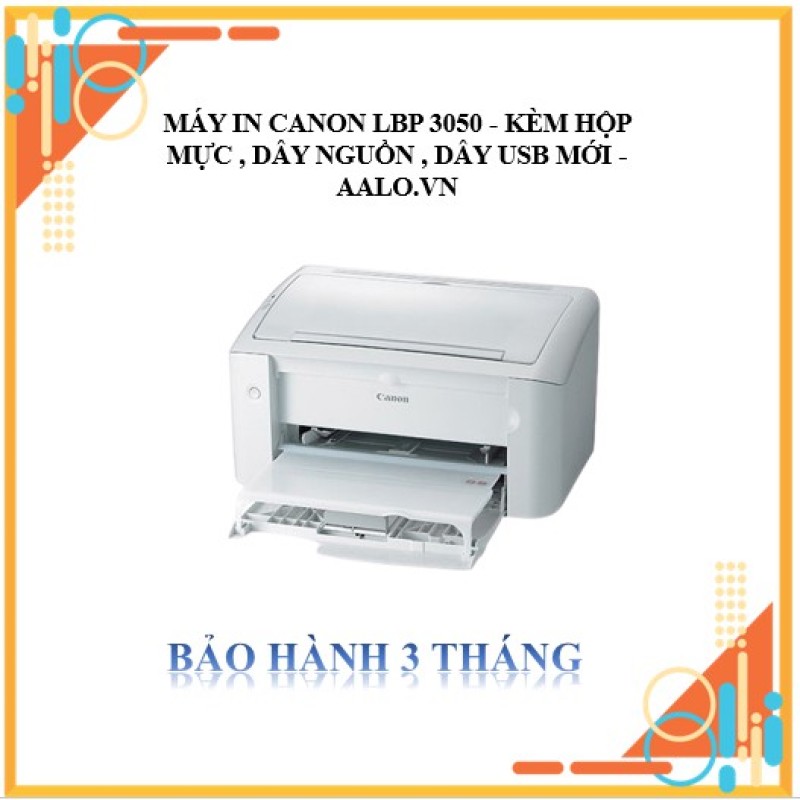 MÁY IN CANON LBP 3050 - KÈM HỘP MỰC , DÂY NGUỒN , DÂY USB MỚI - AALO.VN