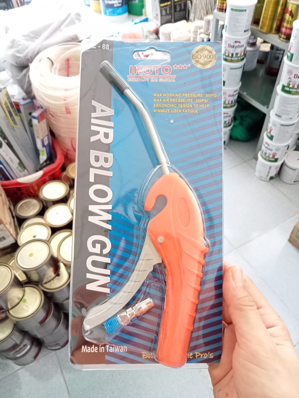 Dụng cụ xịt thổi hơi cán nhựa dài