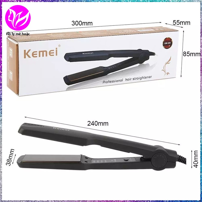 Máy Duỗi Tóc KEMEI - Máy Ép Tóc 4 Mức Tùy Chỉnh Nhiệt