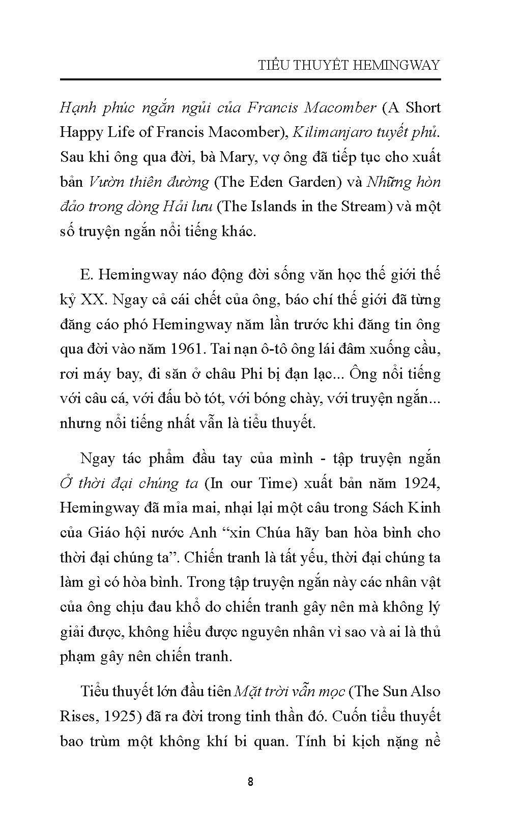 Tiểu Thuyết Hemingway