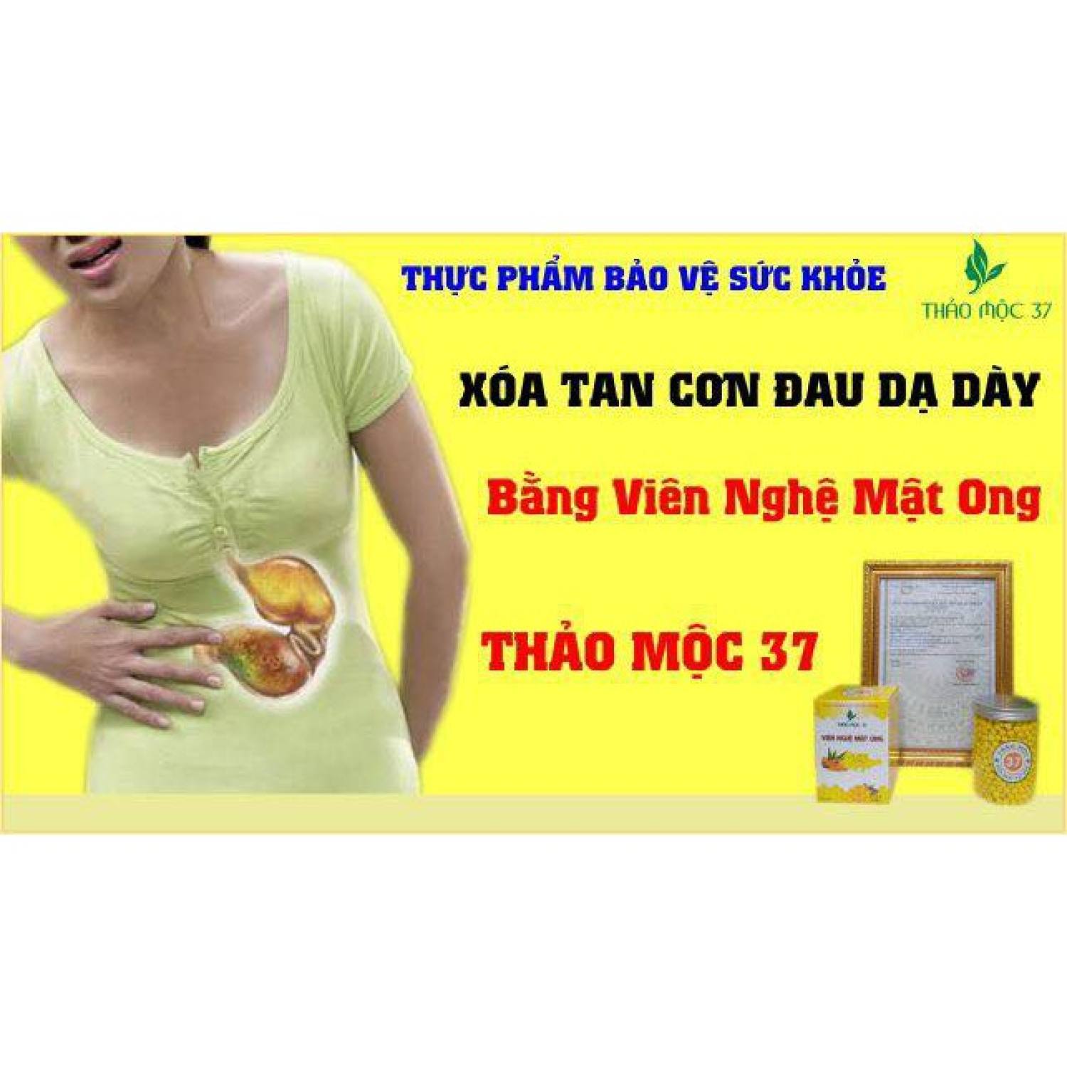 VIÊN TINH BỘT NGHỆ MẬT ONG 37 [ tặng cao tinh nghệ sữa ong chúa tɾị giá 175K]
