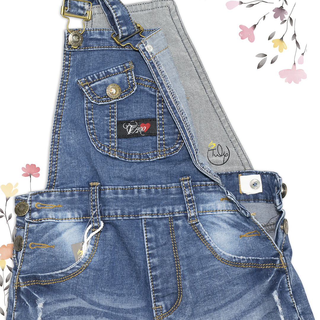 Quần short yếm jean cho bé gái size đại