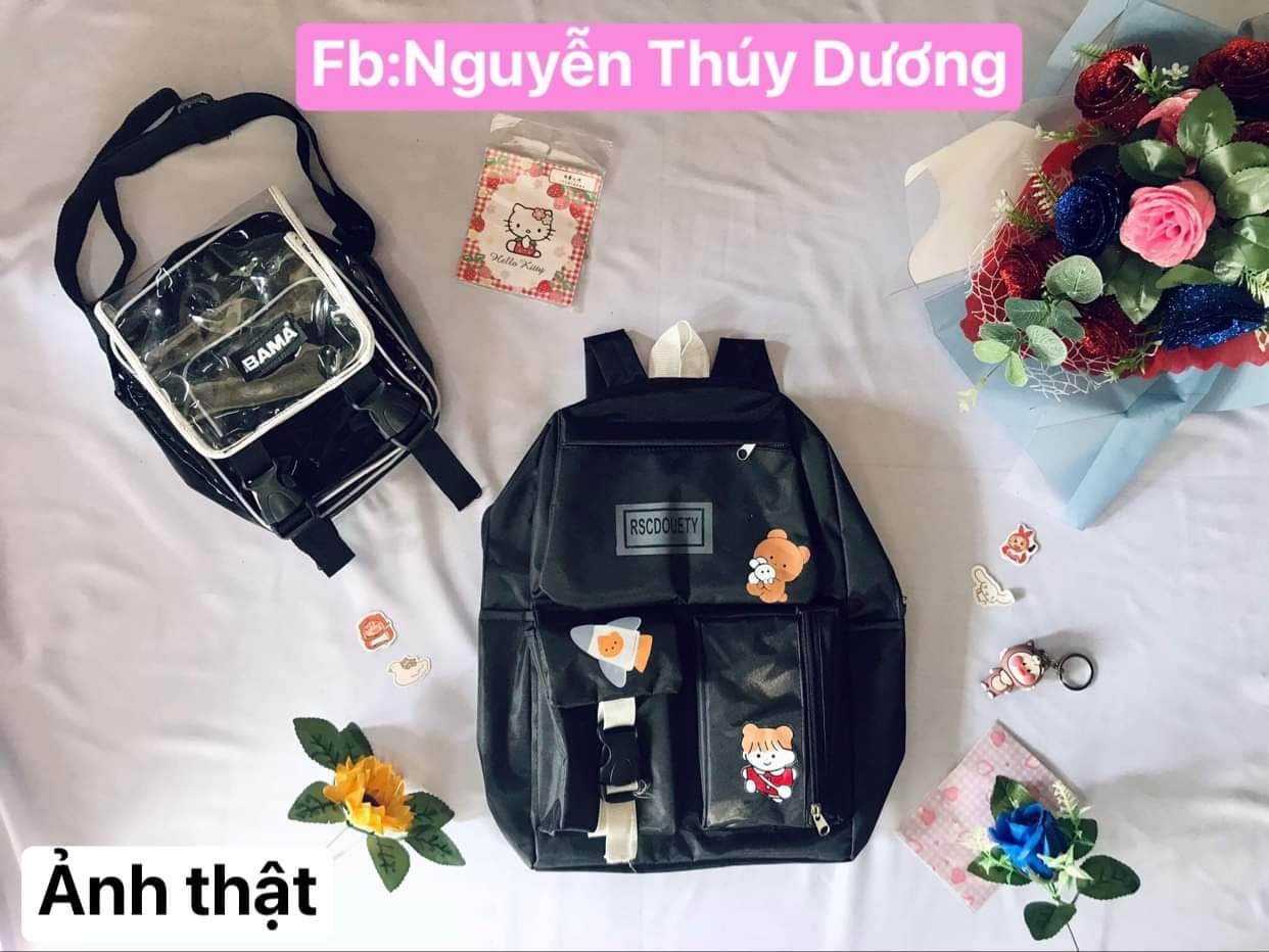 BALO GẤU STICKER DỄ THƯƠNG VẢI DÙ