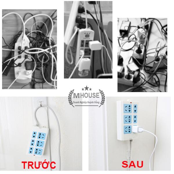 Self-Adhesive Power Strip Holder Fixator Wall-Mounted Socket Cable Fixer