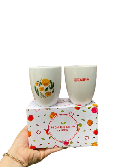 BỘ 2 LY SỨ DONGWHA 280ml - QUÀ TẶNG Nestle