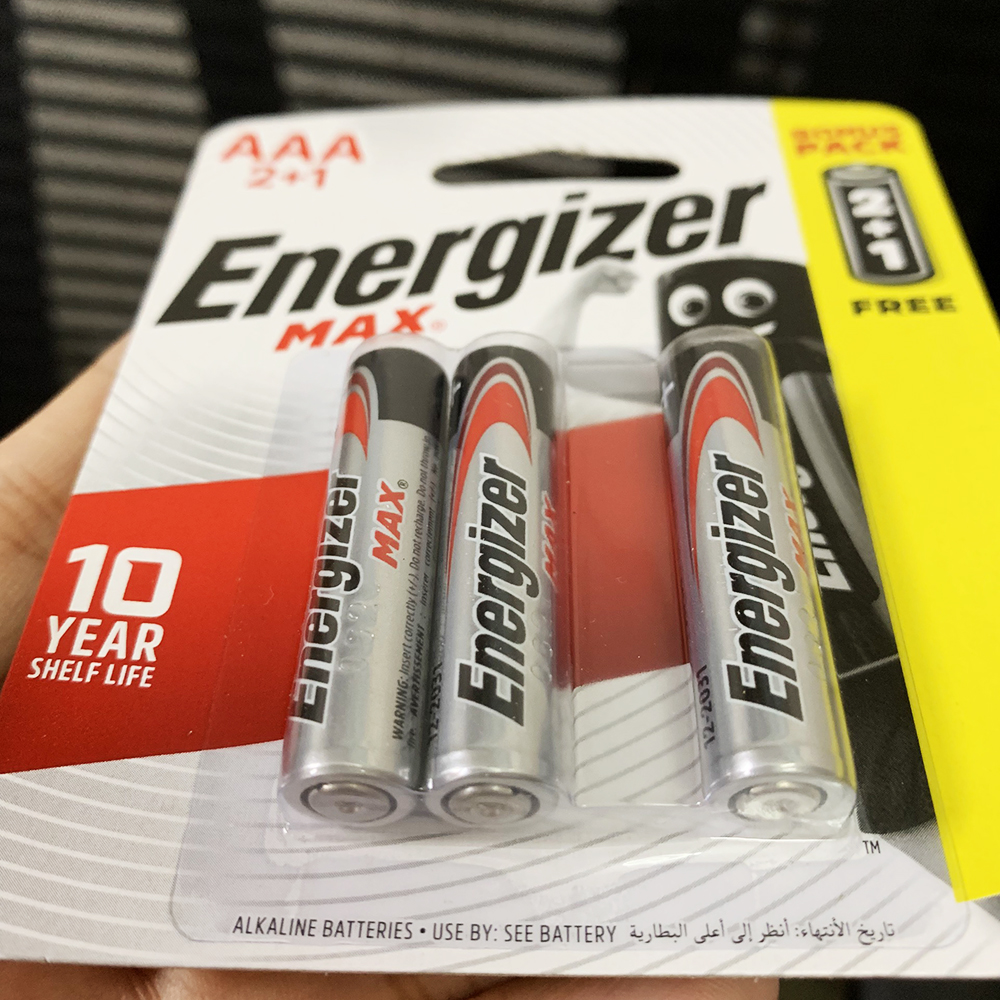 Vỉ 3 viên Pin AAA Energizer Max E92 Alkaline chính hãng