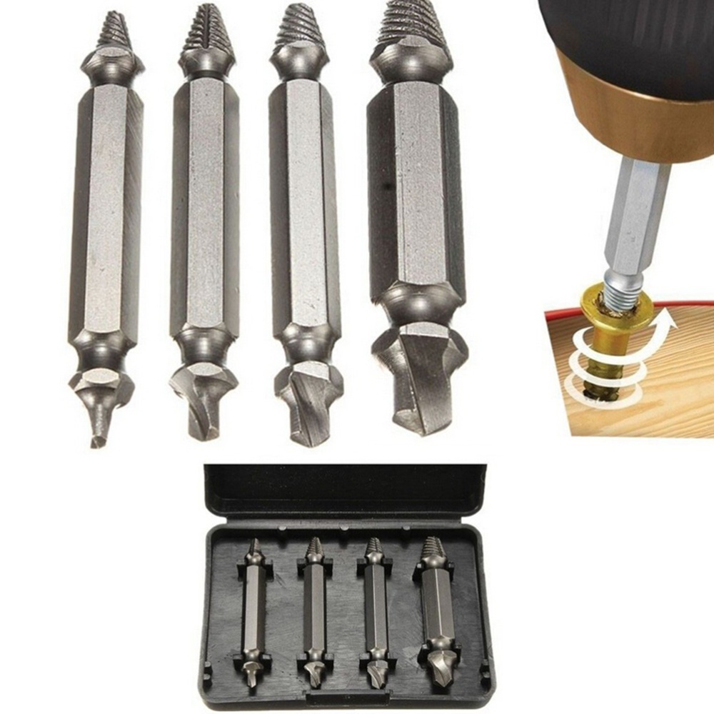 GnR40lil Bộ 4 cái dụng cụ tháo vít bị hư hỏng hai mặt dụng cụ tháo chốt bu lông