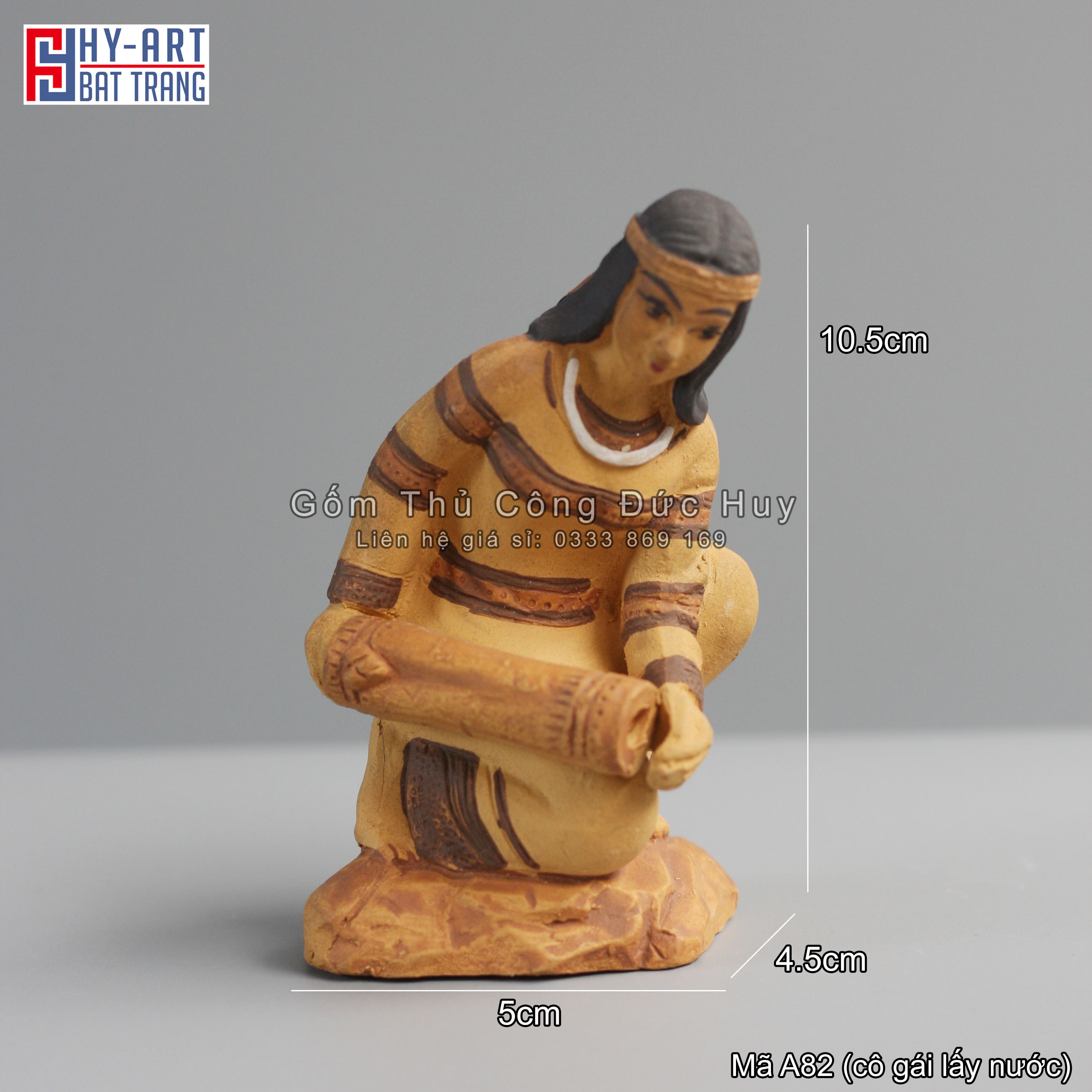 Tượng Gốm Sơn Nữ Dân Tộc - Trang Trí Hòn Non Bộ - Tiểu Cảnh - Bể Cá