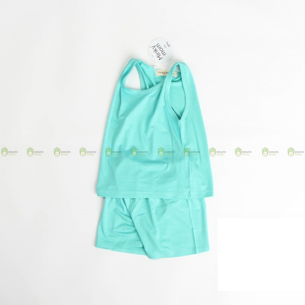 Combo 3 bộ ba lỗ bé gái, bé trai minkymom vải thun lạnh basic nhiều màu, bộ quần áo cho bé 3 lỗ mặc hè thoáng mát