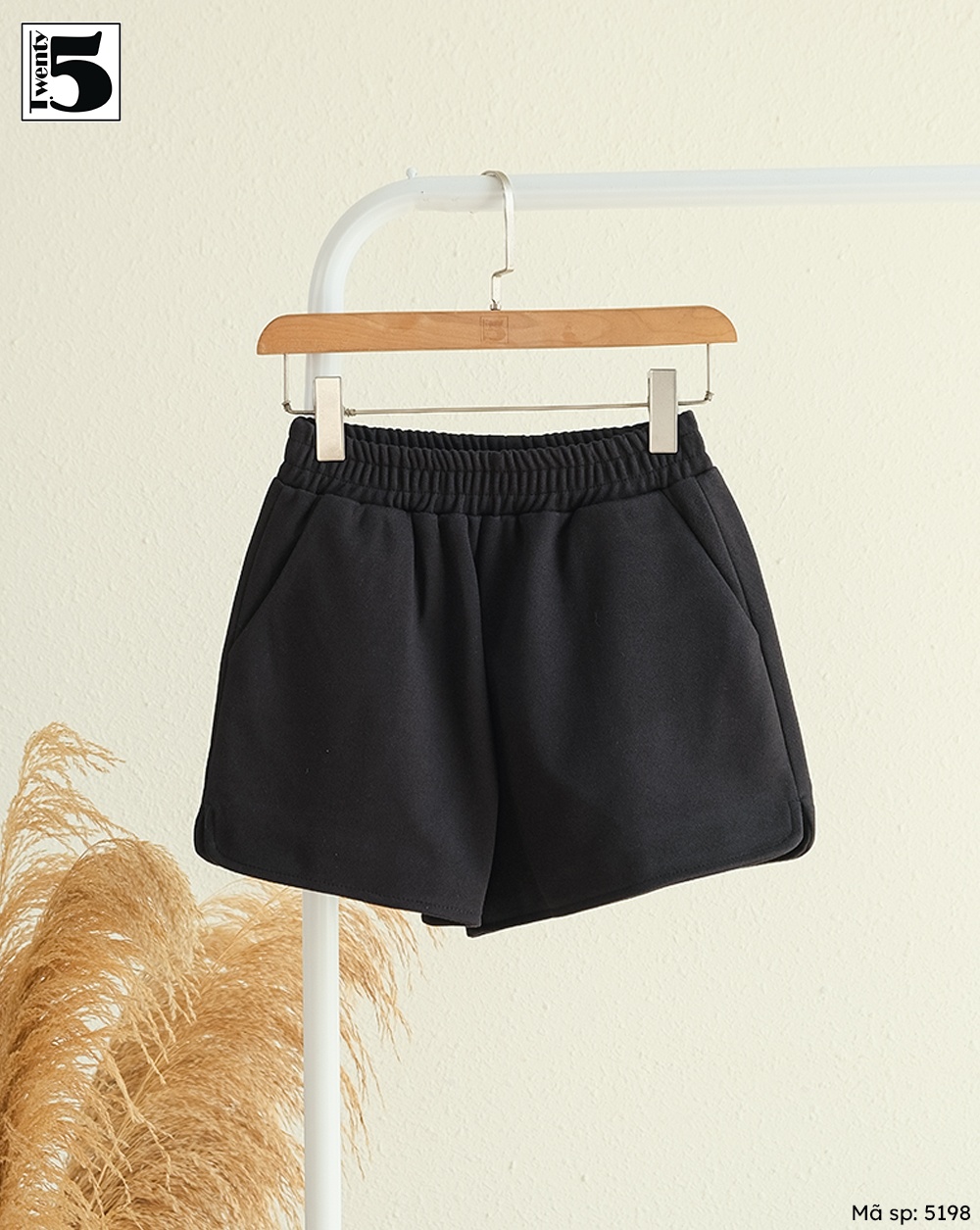 Quần short ngắn dạ 2 lớp, cạp chun có túi Twenty.Five 5198